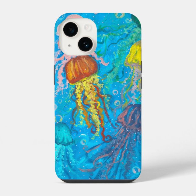 jellyfish, ocean, sea iPhone case (Back)
