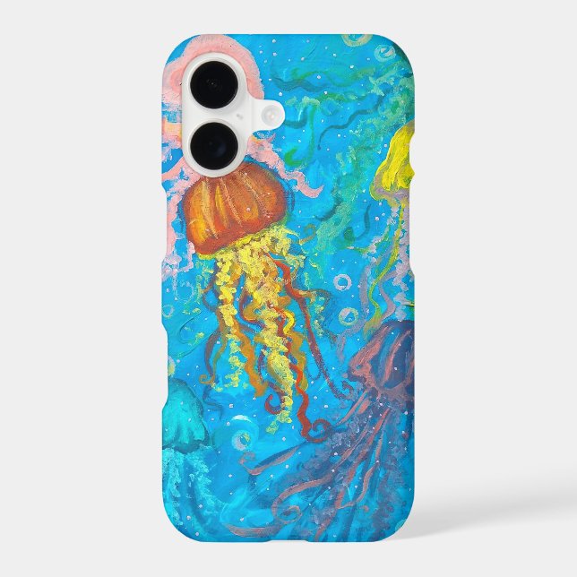 jellyfish, ocean, sea iPhone case (Back)
