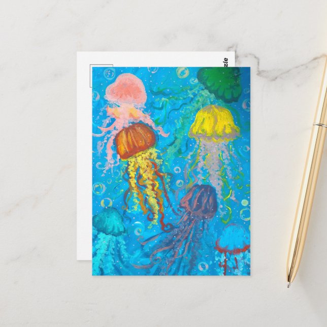jellyfish, ocean, sea postcard (Front/Back In Situ)