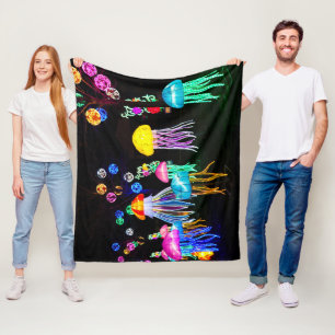 Jellyfish of Lights Fleece Blanket