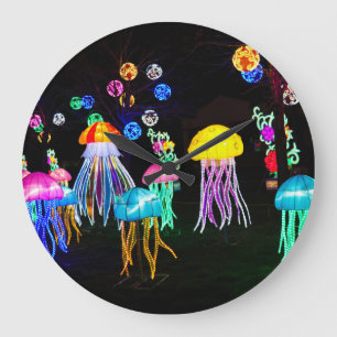 Jellyfish of Lights  Large Clock
