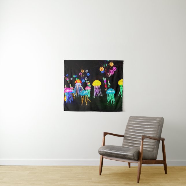 Jellyfish of Lights  Tapestry (In Situ (Horizontal))