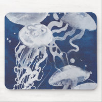 Jellyfish on Navy Background