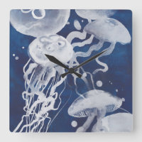 Jellyfish on Navy Background