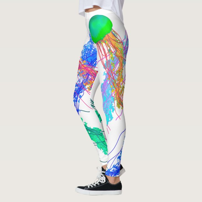 Jellyfish on White - Leggings (Left)