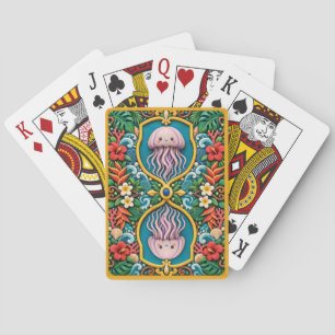 Jellyfish, Open Ocean Clay Art Playing Cards