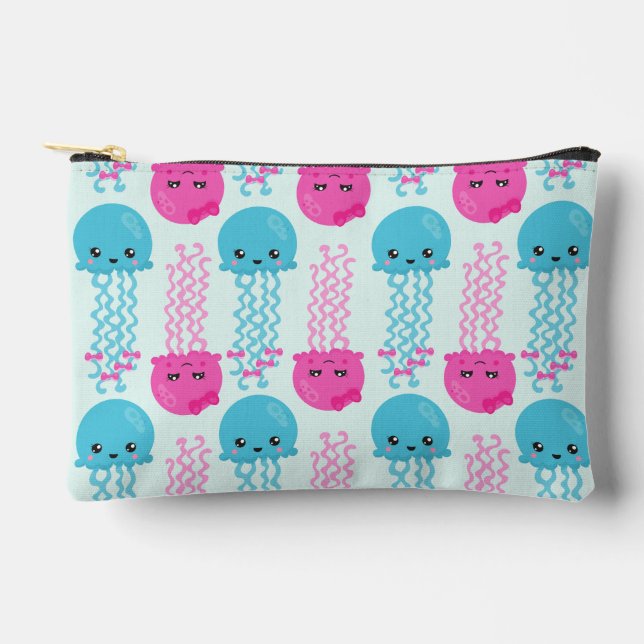 Jellyfish Pattern, Cute Jellyfish, Sea Animals Accessory Pouch (Front)