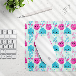 Jellyfish Pattern, Cute Jellyfish, Sea Animals Mouse Pad