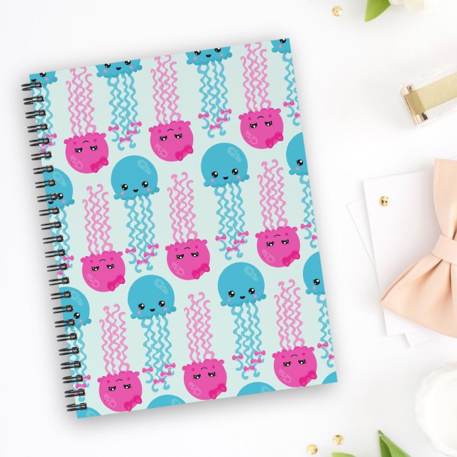 Jellyfish Pattern, Cute Jellyfish, Sea Animals Notebook (Creator Uploaded)