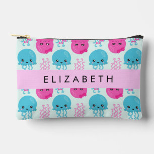 Jellyfish Pattern, Cute Jellyfish, Sea, Your Name Accessory Pouch