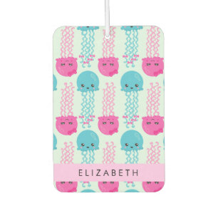 Jellyfish Pattern, Cute Jellyfish, Sea, Your Name Car Air Freshener