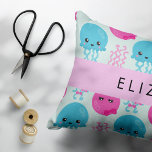 Jellyfish Pattern, Cute Jellyfish, Sea, Your Name Pet Bed<br><div class="desc">Cute,  fun and adorable pattern with pink and blue jellyfishes. Modern and trendy gift,  perfect for the sea lover in your life. Personalise by adding your name,  nickname,  monogram or initials.</div>