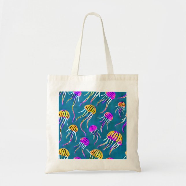 Jellyfish Pattern Tote Bag (Front)