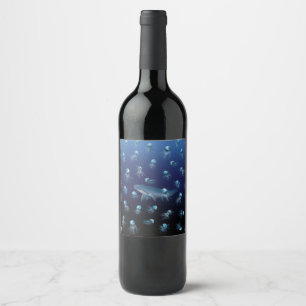 JELLYFISH Pattern Wine Label