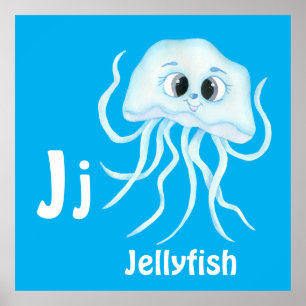 Jellyfish personalize ABC: Letter J-Add Your Name Poster