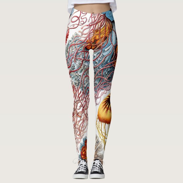 Jellyfish (Scheibenquallen) by Ernst Haeckel  Leggings (Front)