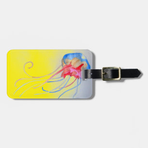 Jellyfish sea creature original art illustration luggage tag