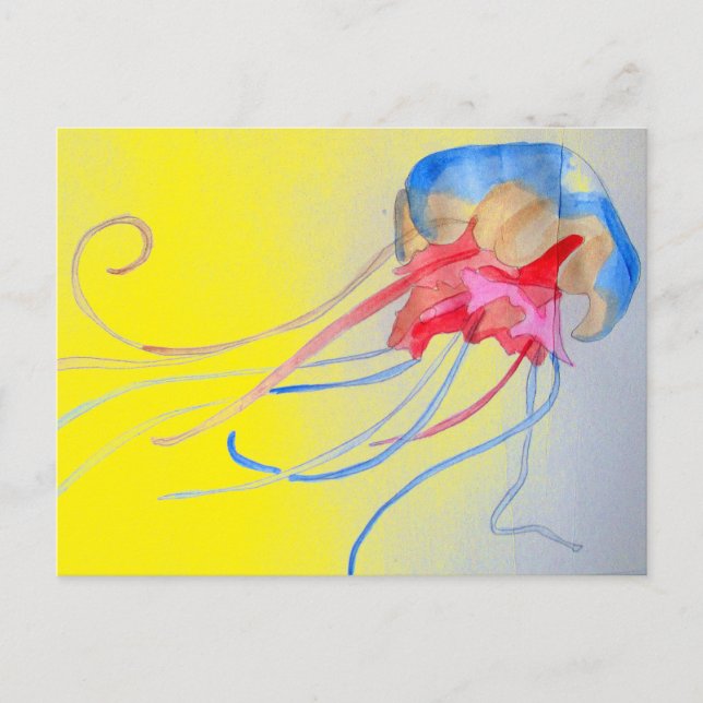 Jellyfish sea creature original art illustration postcard (Front)
