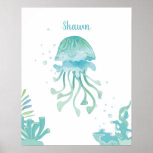 Jellyfish Tidal Comfort Customisable Poster
