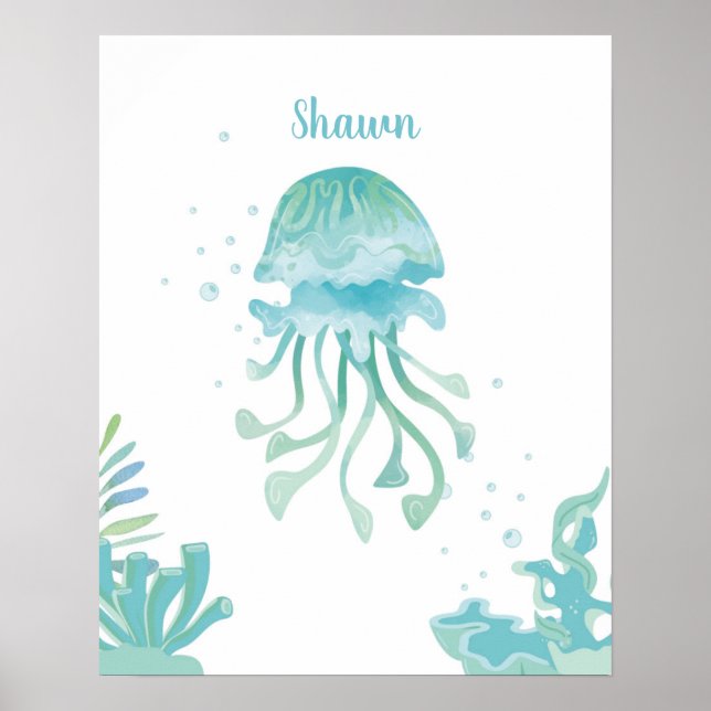 Jellyfish Tidal Comfort Customisable Poster (Front)