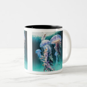 Jellyfish Two-Tone Mug, 11 oz Coffee Mug