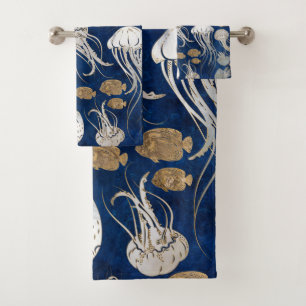 Jellyfish Underwater Pattern Bath Towel Set