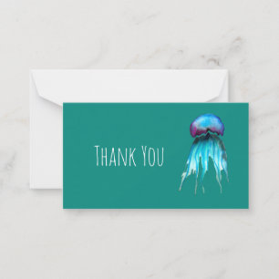 Jellyfish watercolor colourful modern aquatic card