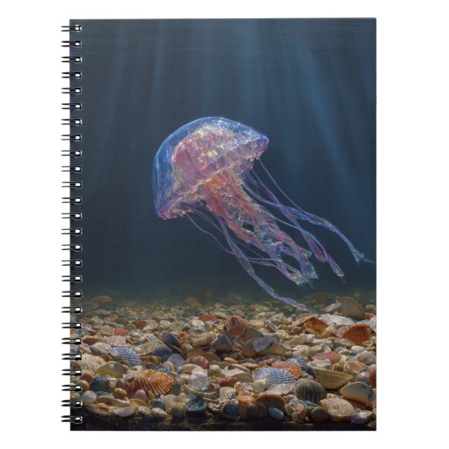 Jellyfish with Seashell Ocean Notebook (Front)