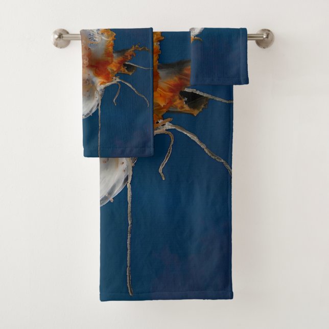 Jellyfish with Tentacles Animal Underwater Sea Bath Towel Set (Insitu)