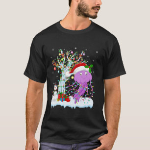Jellyfish Xmas Lighting Tree Santa Hat Jellyfish C T-Shirt