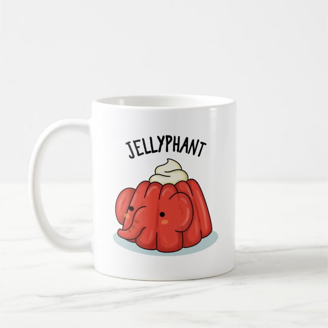 Jellyphant Funny Elephant Jelly Pun  Coffee Mug (Left)