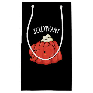 Jellyphant Funny Elephant Jelly Pun Dark BG Small Gift Bag