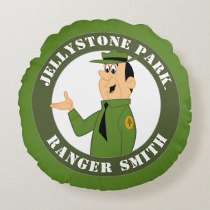 Jellystone's Ranger Smith Portrait Round Cushion