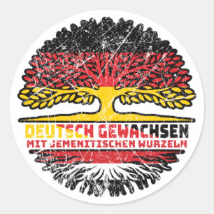 Jemen Jemenitisch Deutsch Deutschland Baum Wurzel Classic Round Sticker