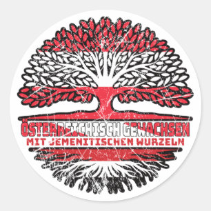 Jemen Jemenitisch Österreichisch Baum Classic Round Sticker