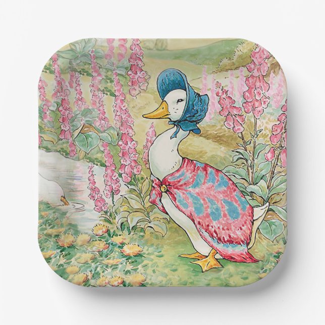 Jemima Puddle Duck by the Lake  Paper Plate (Front)