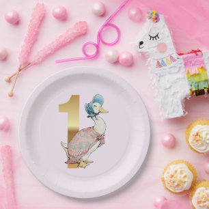 Jemima Puddle Duck First birthday Paper Plate