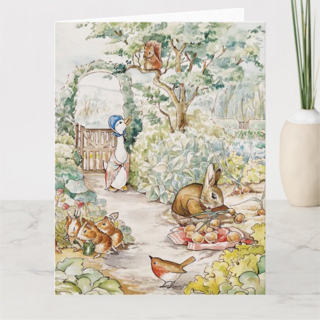 Jemima Puddle Duck in Mr Mc Gregor's Garden Card (Front)