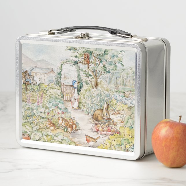 Jemima Puddle Duck in Mr Mc Gregor's Garden Metal Lunch Box (In Situ)