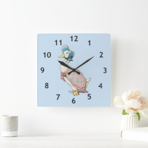 Jemima Puddle Duck Square Wall Clock