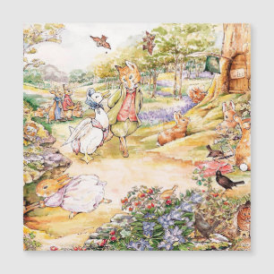 Jemima Puddle Duck taking a walk with Mr. Fox   Magnetic Invitation