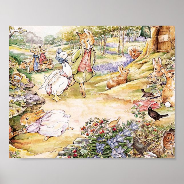 Jemima Puddle Duck taking a walk with Mr. Fox   Poster (Front)