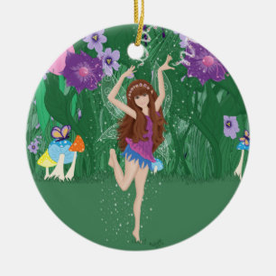 Jen the Dancing Flower Fairy Ceramic Tree Decoration