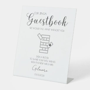 Jenga Wedding Guestbook Sign-In Pedestal Sign