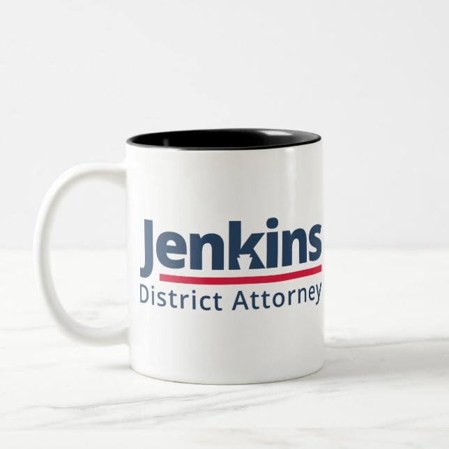 Jenkins for District Attorney Two-Tone Coffee Mug (Left)