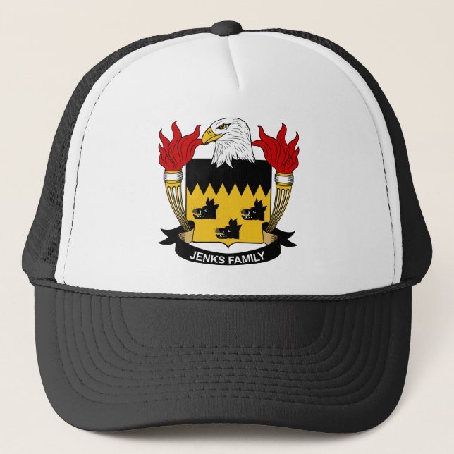 Jenks Family Crest Trucker Hat (Front)