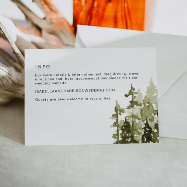 JENNA Rustic Pine Tree Wedding Details Card (Creator Uploaded)