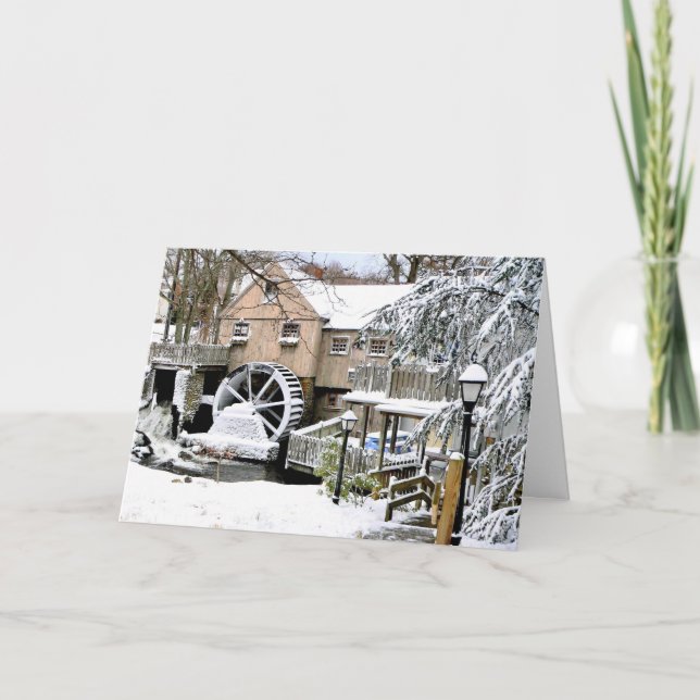 Jenney Grist Mill in Plymouth, MA Holiday Card (Front)