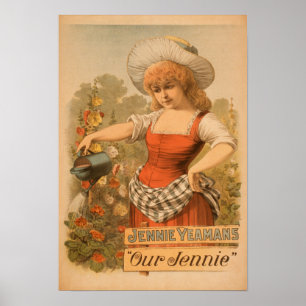 Jennie Yeamans "Our Jennie" Theatre Poster