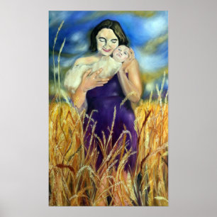Jennifer and Daughter - painting by Jeanne Watson Poster